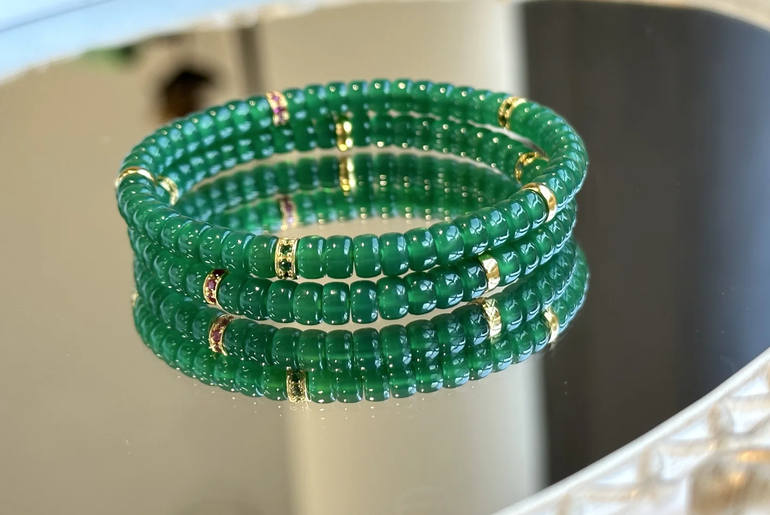 Handmade Green Agate Strings