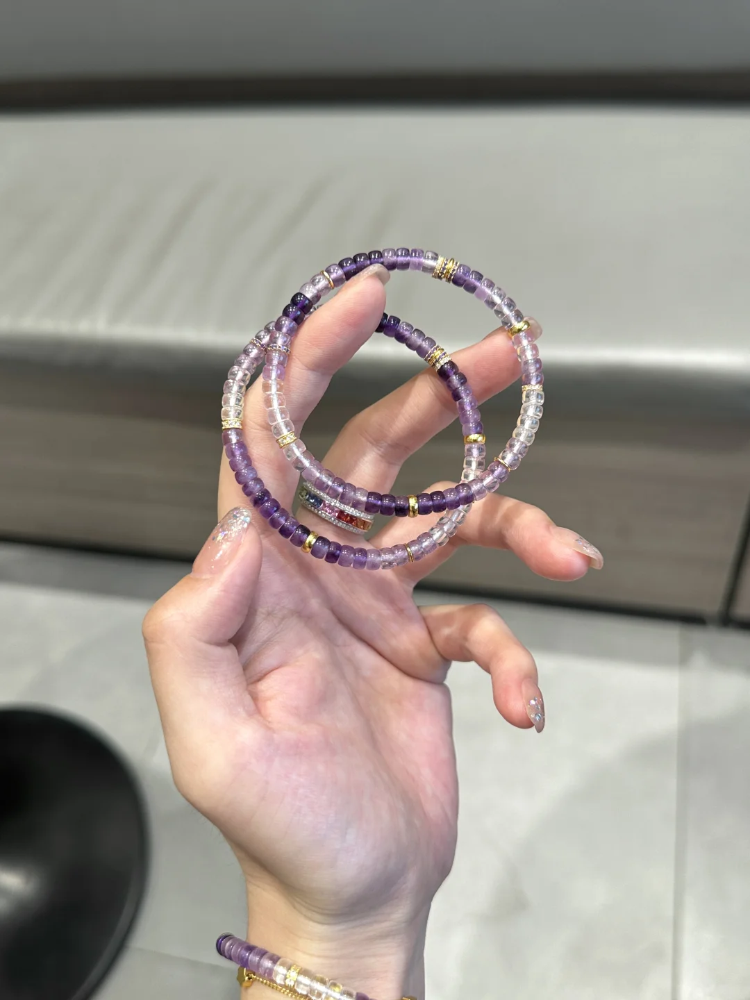 Handmade Gradient Amethyst Bracelet