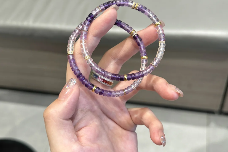 Handmade Gradient Amethyst Bracelet