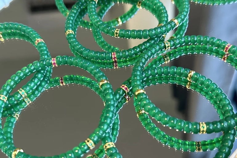 Handmade Green Agate Strings