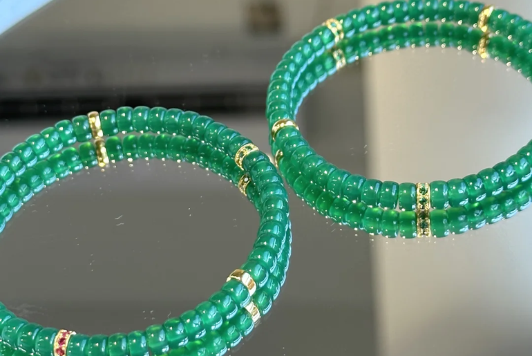 Handmade Green Agate Strings