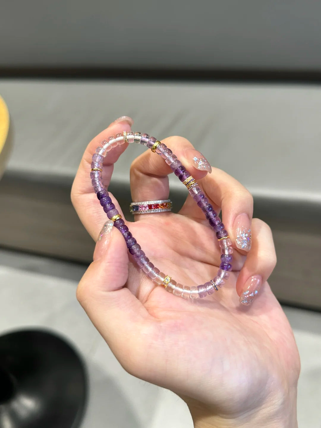 Handmade Gradient Amethyst Bracelet