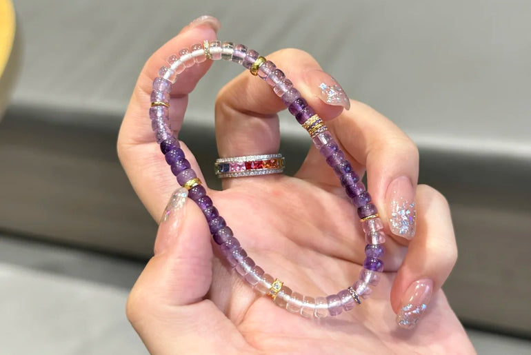 Handmade Gradient Amethyst Bracelet