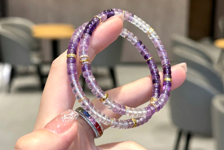 Handmade Gradient Amethyst Bracelet