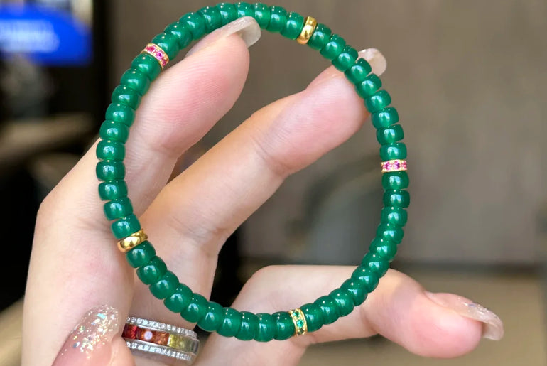 Handmade Green Agate Strings