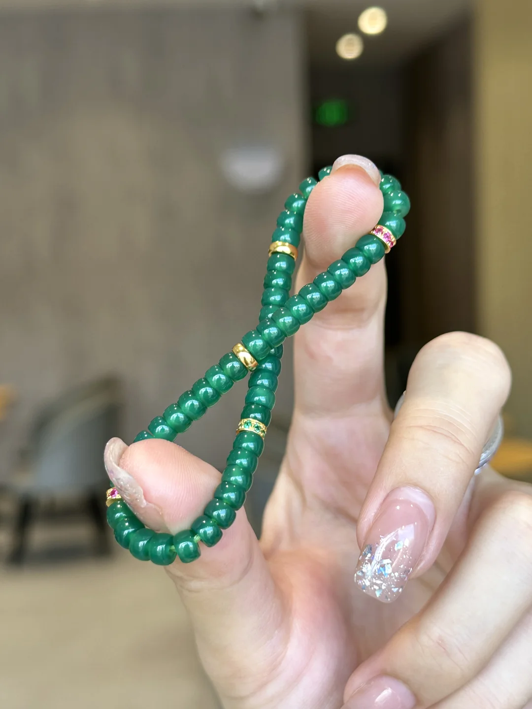 Handmade Green Agate Strings